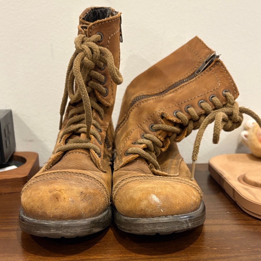 Steve Madden Brown Combat Boots